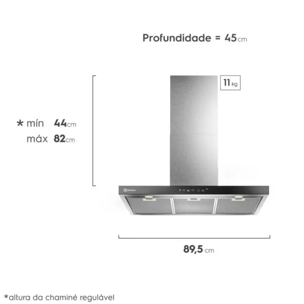 Coifa de Parede Electrolux 90cm Inox Experience com Inteligência Artificial e Alto Poder Sucção (CE9TF) - Imagem 3