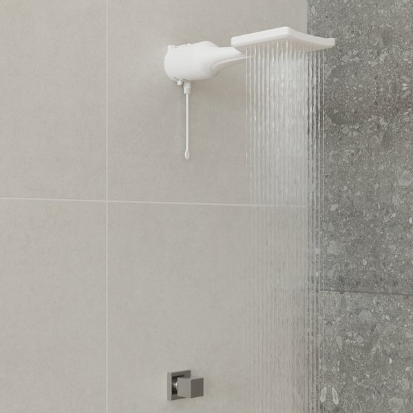 Chuveiro Elétrico Eletrônico 220V 7500w Branco Quadrado Loren Shower Lorenzetti - Imagem 3