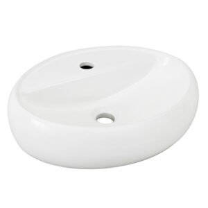 Cuba para Banheiro de Apoio Louça Oval Branca 49x38cm com Mesa Toulon Sensea