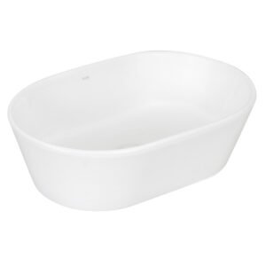 Cuba para Banheiro de Apoio Louça Oval Branca 46x30cm CB14 Fiori