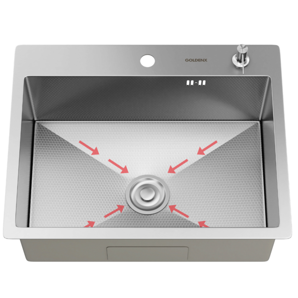 Cuba Para Cozinha Gourmet Qubec Quadrada Aço Inox 304 Com Cesto Escorredor Goldenx - Imagem 3