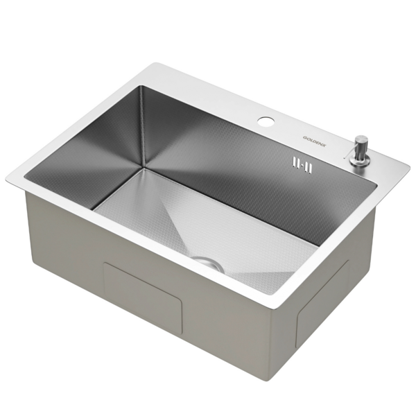 Cuba Para Cozinha Gourmet Qubec Quadrada Aço Inox 304 Com Cesto Escorredor Goldenx - Imagem 2