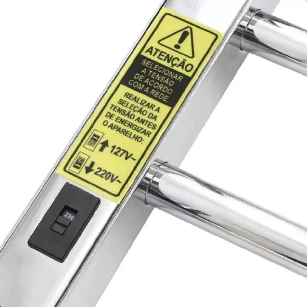 Toalheiro térmico elétrico aço carbono para 1 toalha cromado - Imagem 3