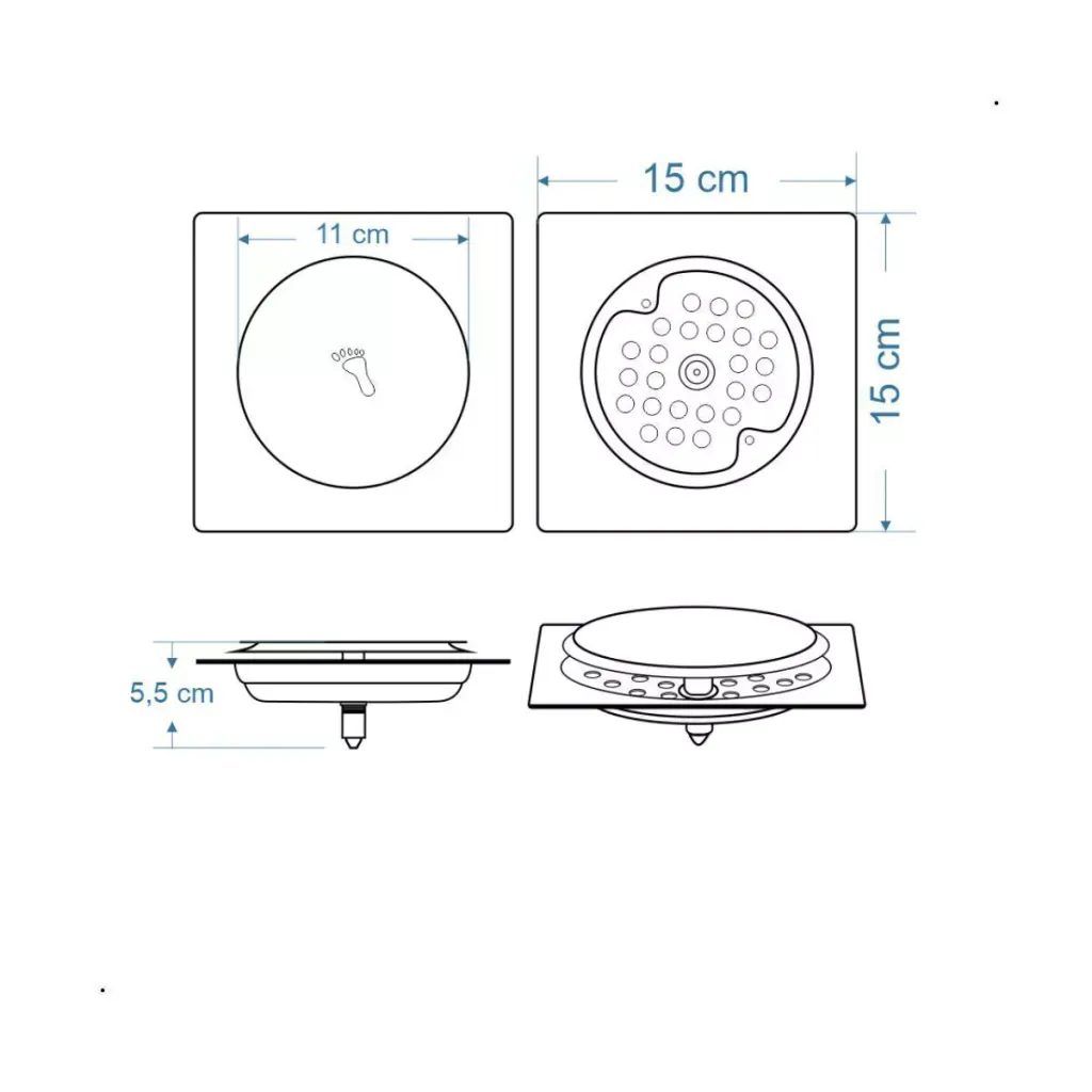 RALO CLICK PARA BANHEIRO QUADRADO 10X10 CM - Imagem 4