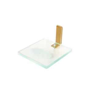 Saboneteira para banheiro athena quadrado dourado brilhante