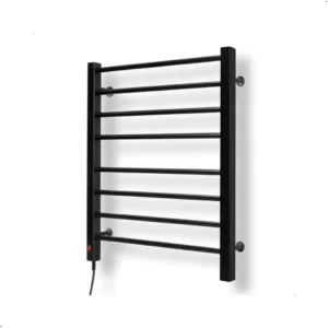 Toalheiro térmico elétrico aço carbono para 2 toalhas preto