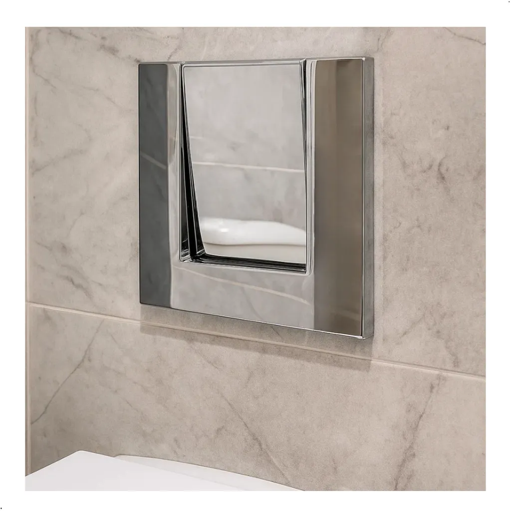 Acabamento de Descarga Dubai Quadrado Luxo Moderno Cromado - Imagem 4